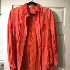 Long Sleeved Button up with Lace Detail